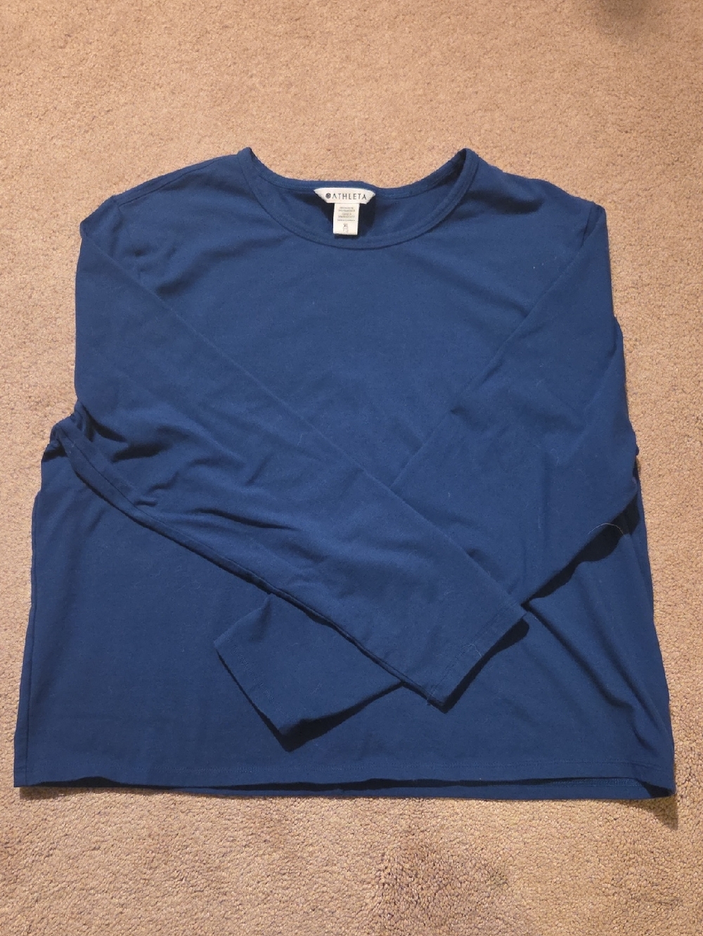 Athleta Long Sleeve Crewneck Shirt - Blue